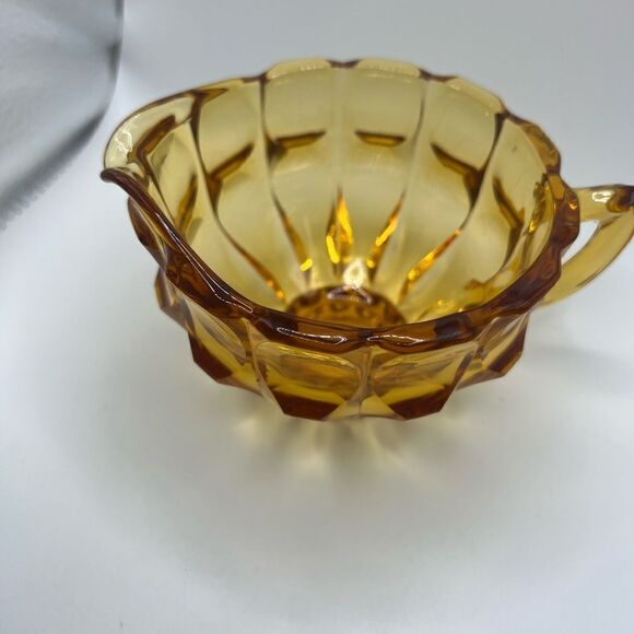 Fenton Valencia Amber Creamer Glass Vintage Glass - Picture 9 of 10